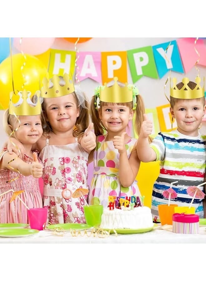 جيكومو 20 قطعة ذهبية، 4 أنماط من قبعات الحفلات القابلةللتعديل، تيجان ورقية لأعياد الميلاد، الملكات، ديكوراتاليوبيل للاحتفالات، حفلات اليوبيل - Image 3